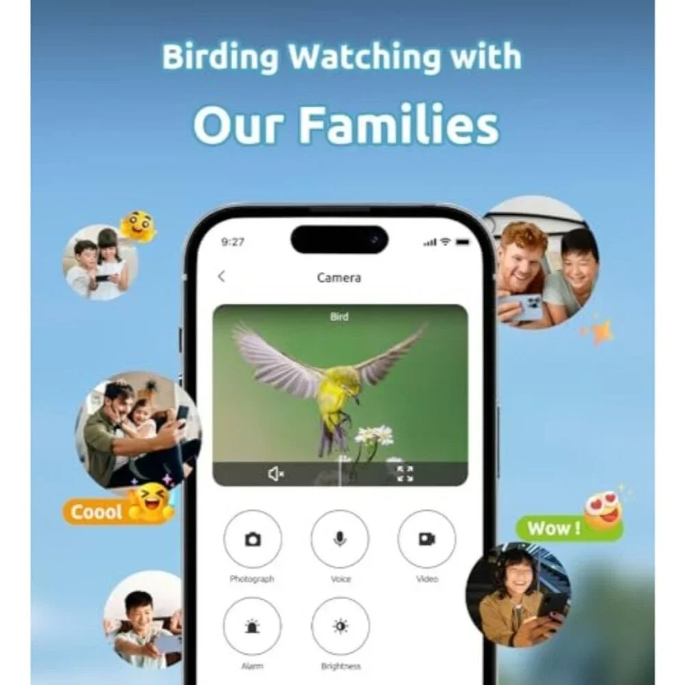 Smart Bird Feeder with Camera, 2K Live View AI Identify Birds Species with Solar